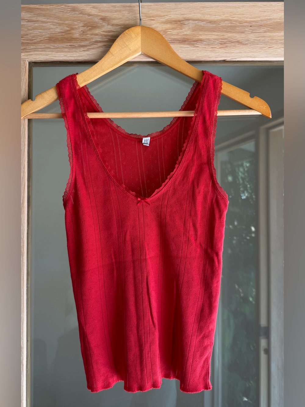 COU COU Women's Red Lace-Trim Tank Slip